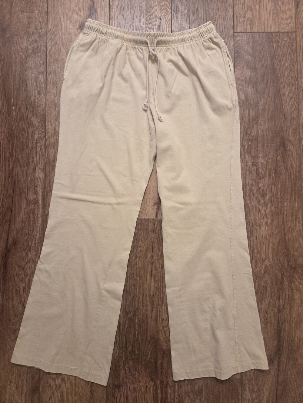 No Boundaries Women's Drawstring Pants in Beige NWT